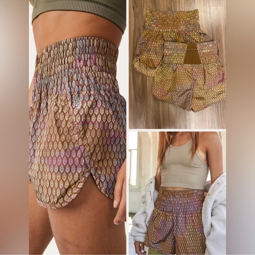 NWT Free People Way home logo printed shorts